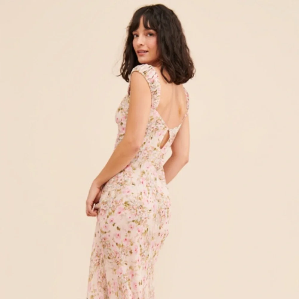 FOR LOVE & LEMONS Emmaline Floral Lace Trim Maxi Dress - Picture 11 of 17